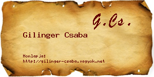 Gilinger Csaba névjegykártya